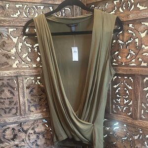 Banana Republic Deep Olive Sleeveless Blouse size L